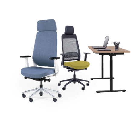 Biurko i krzesła biurowe